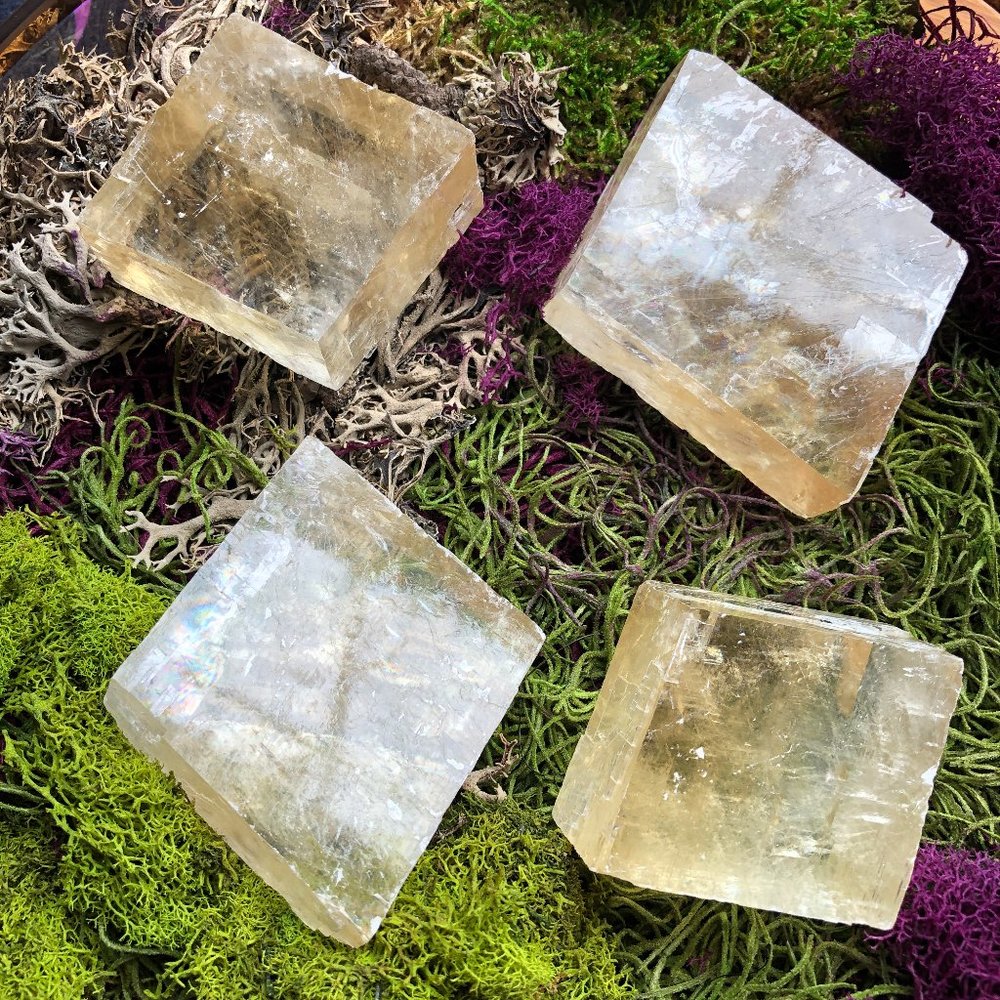 Honey Calcite Slab Crystal Specimen natural gemstone fairy witch wiccan pagan